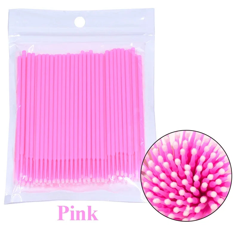 100Pcs Micro Cotton Swabs for Eyelash Cleaning - Smarsty