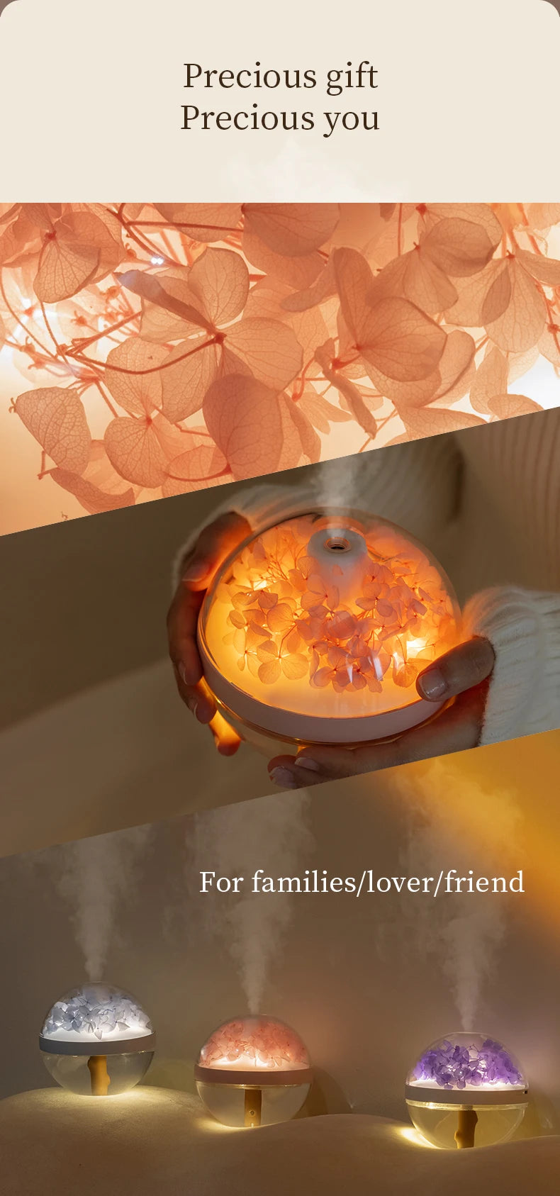 USB Rechargeable 270ML Air Humidifier with LED Light - Smarsty