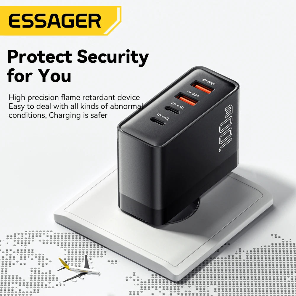 100W GaN USB3 C PD Charger For MacBook USKorea Plug - Smarsty