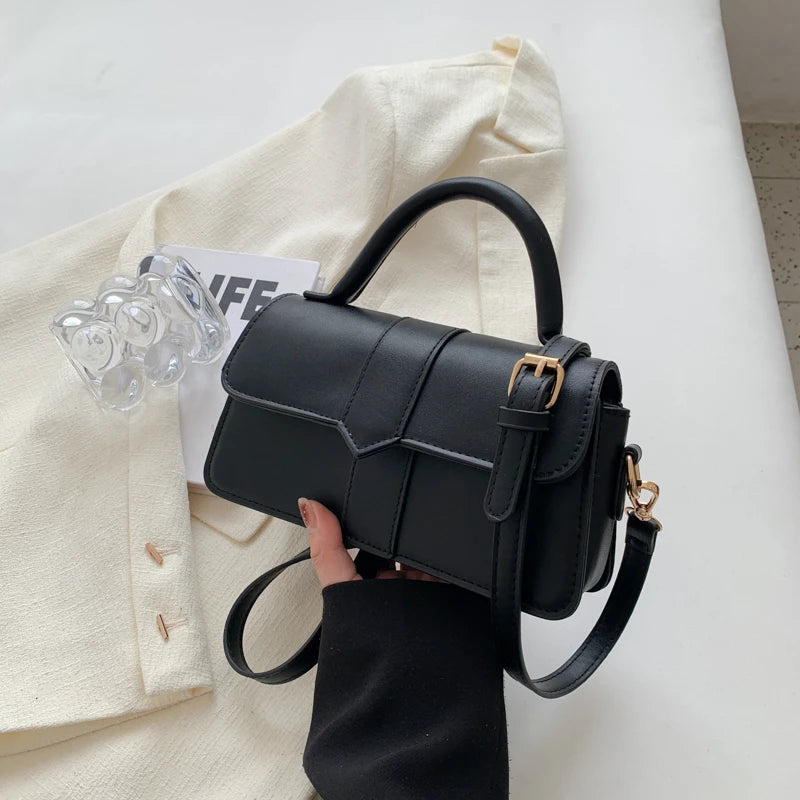 Versatile PU Leather Shoulder Bag For Women Square Satchel - Smarsty