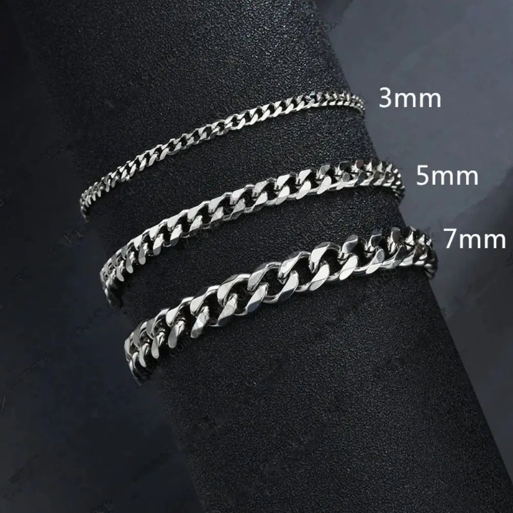 Trendy Stainless Steel Cuban Chain Bracelet for Men - Smarsty