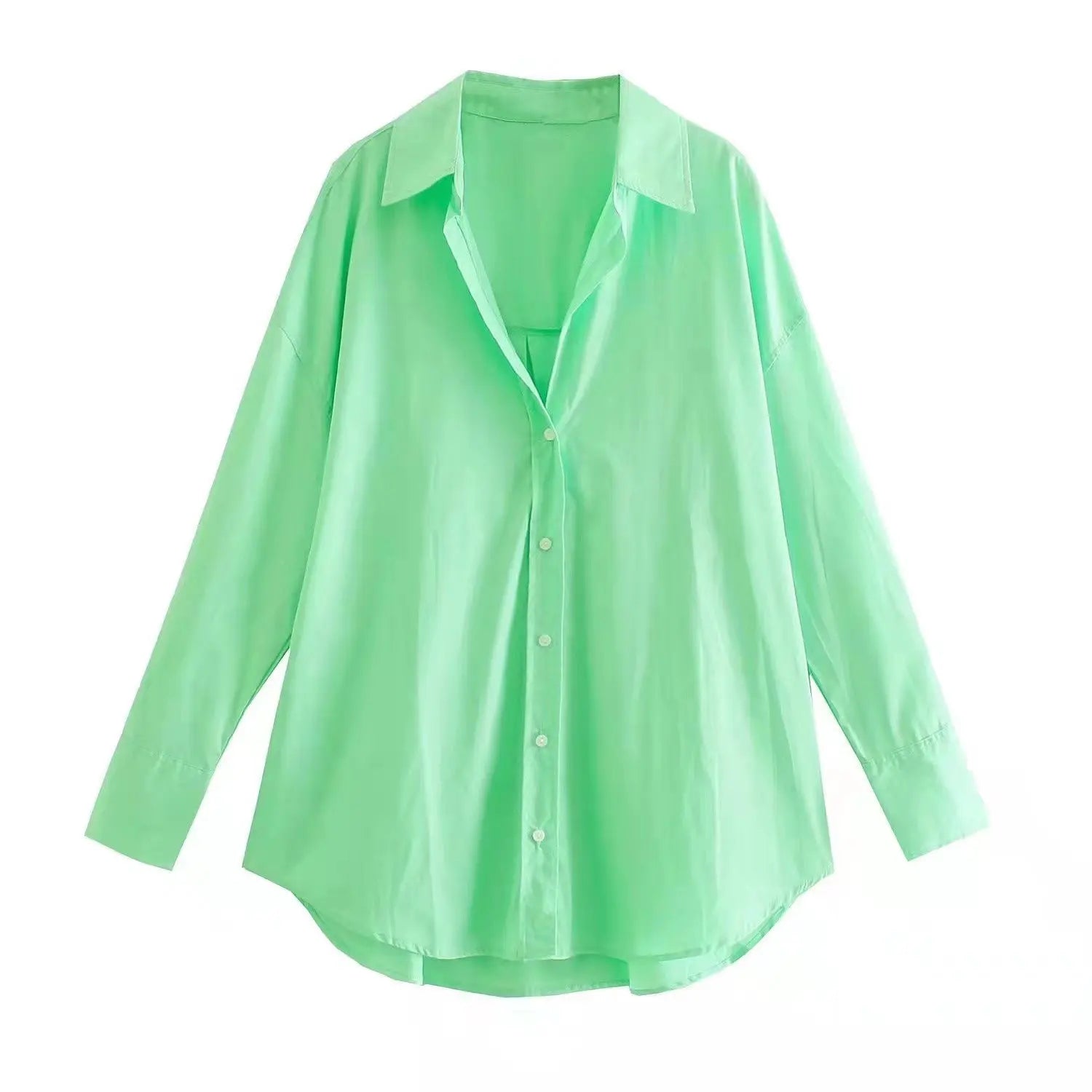 MUJER Women Shirt Multicolour Button Up Shirt Women Summer Long Sleeve Top Female Streetwear Oversize Shirts And Blouses Women - Smarsty