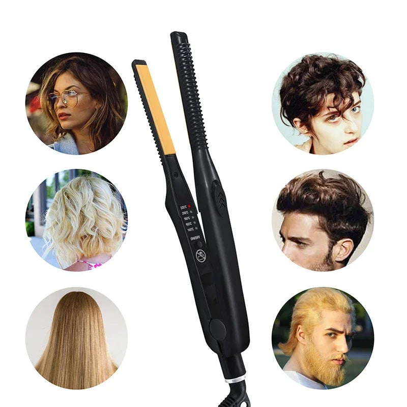 2-in-1 Mini Hair Straightener and Curling Iron for All Hair Types - Smarsty