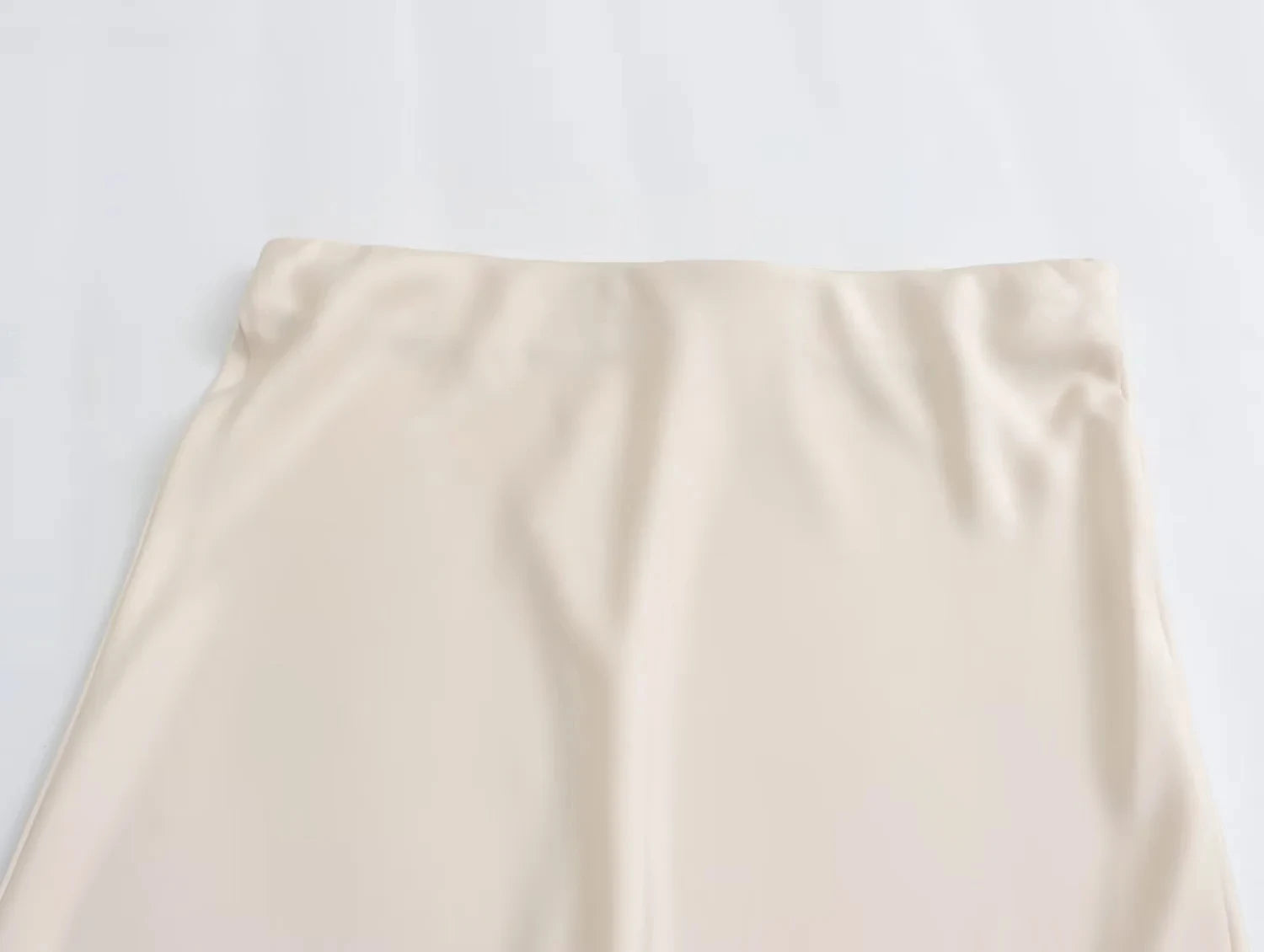TRAFZA 2024 Y2K Casual Women Long Skirt Spring Elastic High Waisted A-Line Casual Female Satin Skirts High Street Lady Skirts - Smarsty