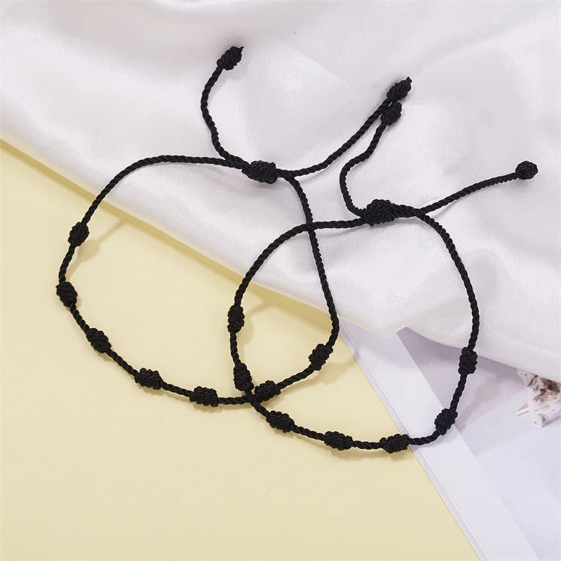 Handmade 7 Knots Red String Bracelet Set for Luck - Smarsty