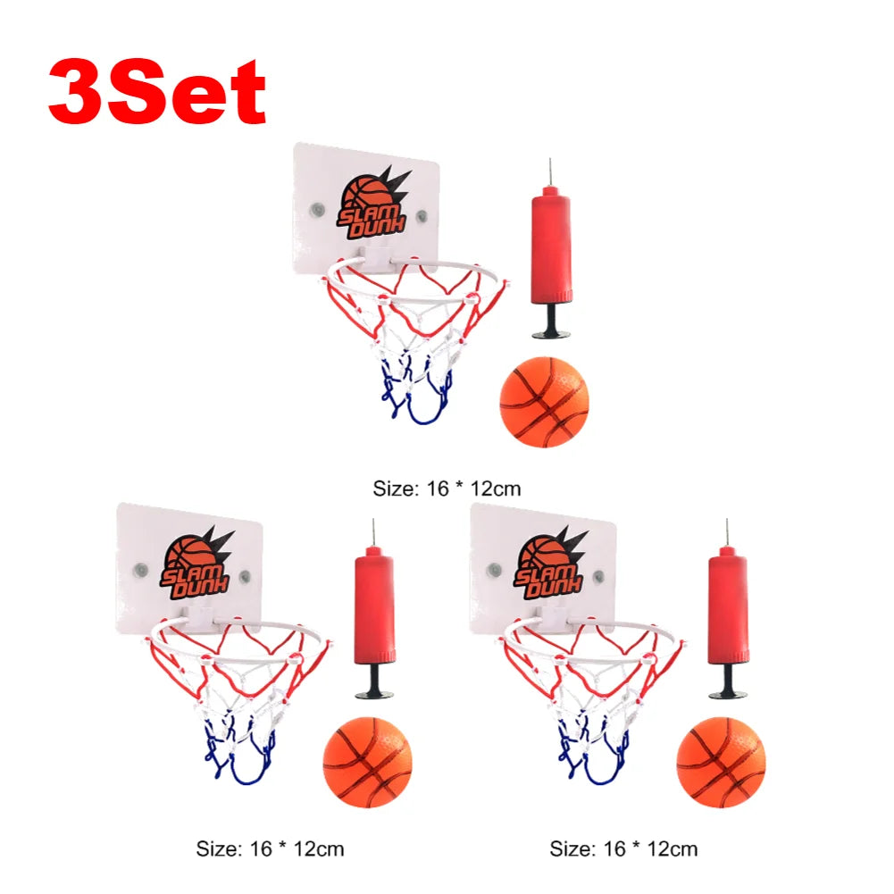 1-5Set Mini Basketball Hoop Set With Ball And Inflatable Kids Funny Game Home Sports Wall Hanging Basket Pump For Indoor Outdoor - Smarsty