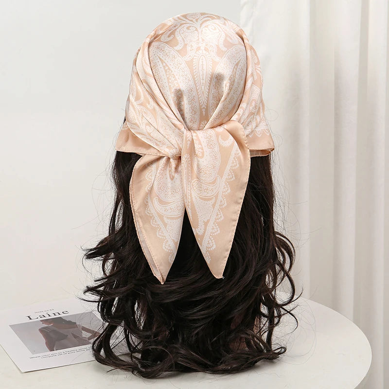 Bohemian Floral Print Silk Scarf for Women Sun Protection - Smarsty