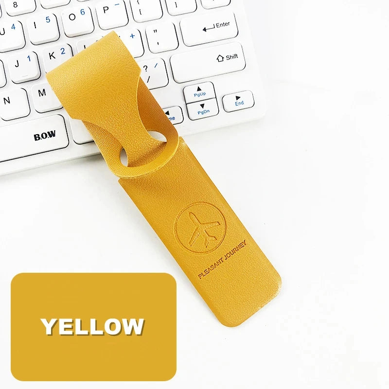 1PC PU Leather Luggage Tag Creative Baggage Suitcase Identifier ID Addres Holder Boarding Tags Portable Label Travel Accessories - Smarsty