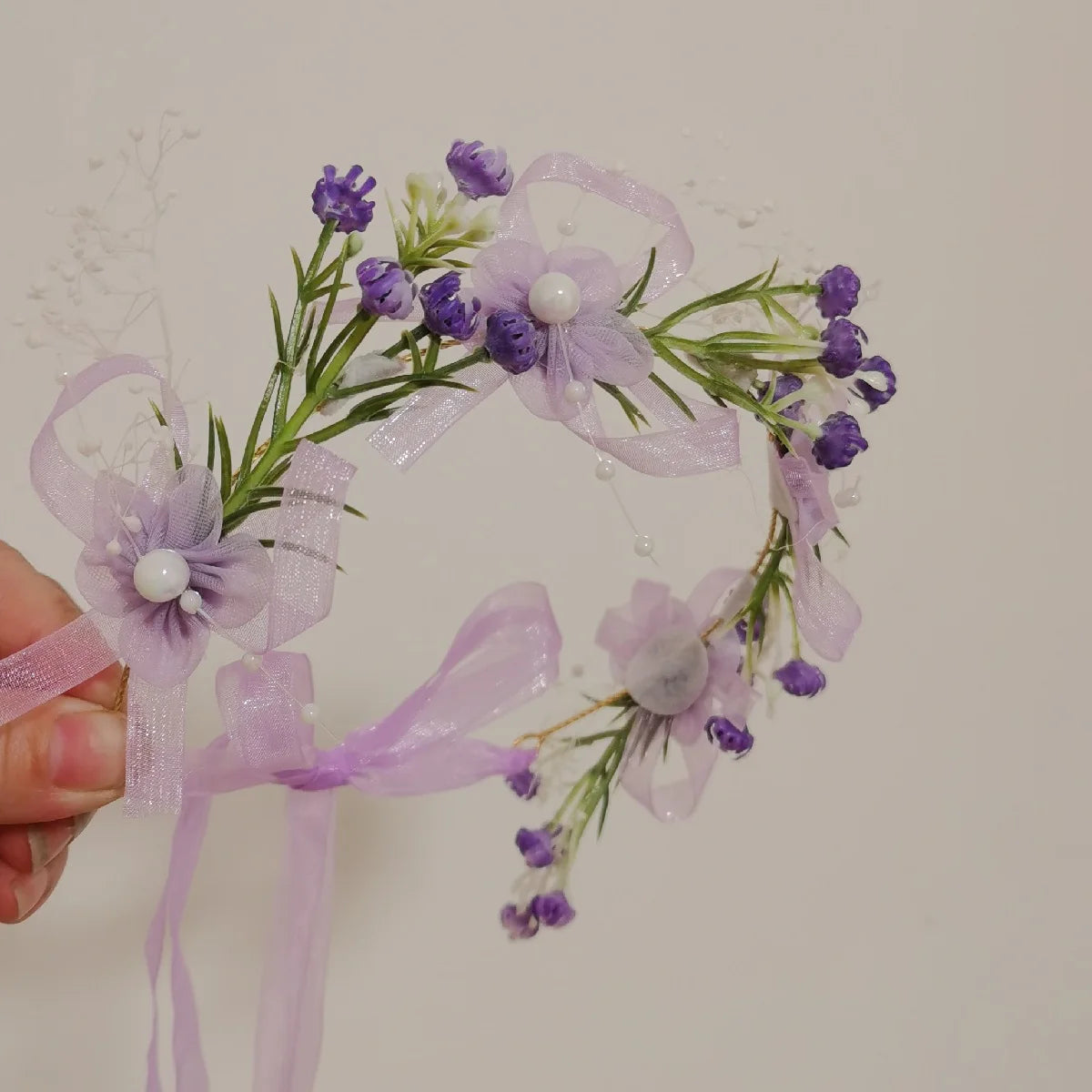 Girls Flower Ribbon Headband For Party Lightweight Soft - Smarsty