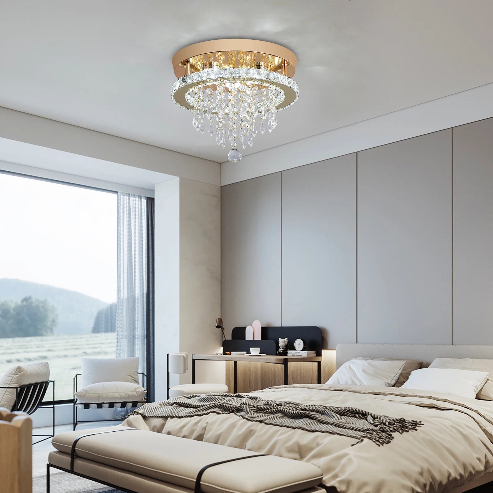 VETRULUS Luxury Crystal Chandelier Lustre Design Gold Modern Led Ceiling Light Living Room Bedroom Hanging Lamp LightingFixture