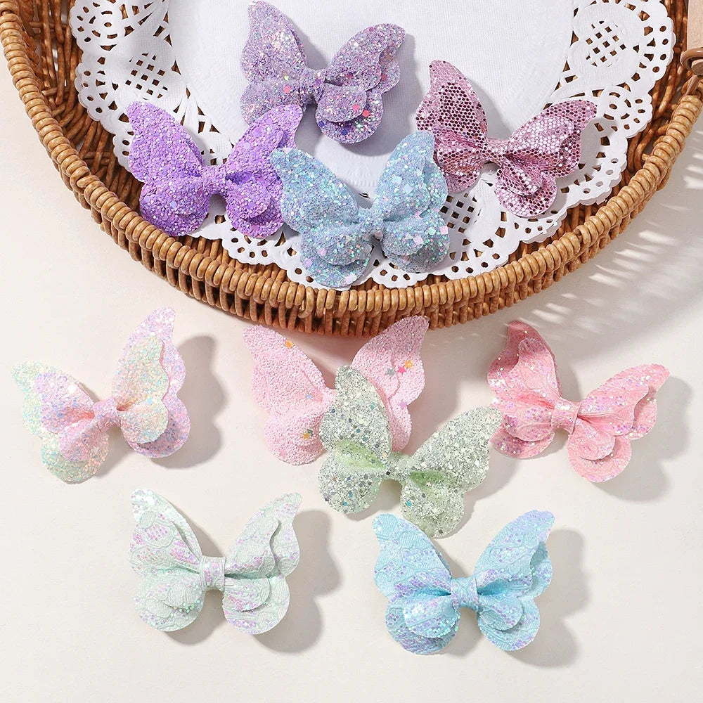 Glitter Butterfly Hair Clips for Girls - Cute Headwear Set - Smarsty
