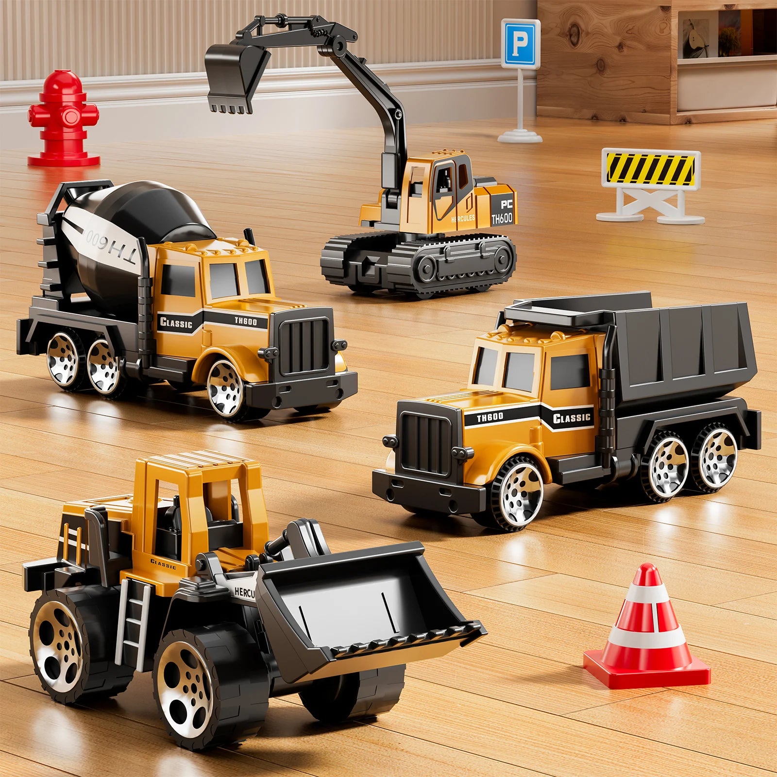 Carrier Truck Race Track Kids Toys Construction Truck Toys For 3-8 Years Old Boy Transport Car Truck With Tower Crane Truck Sets