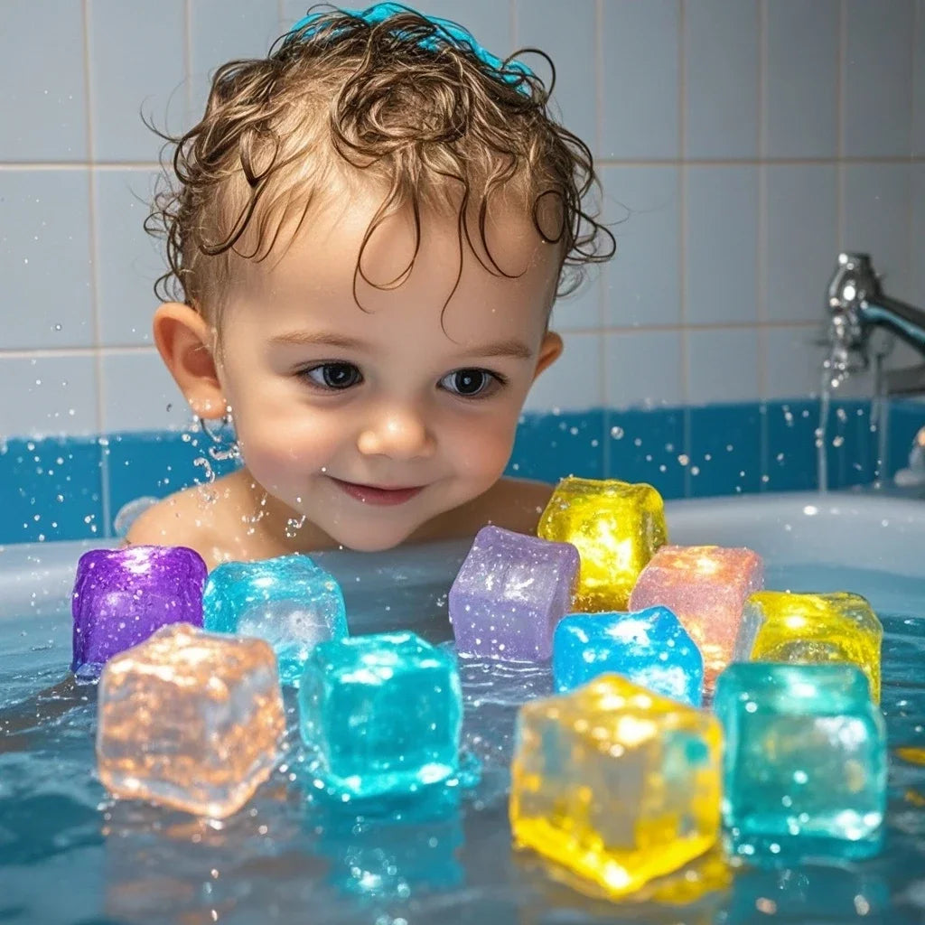 6/12PCS Baby Bath Bathtub LED Light Up Toys Colorful Waterproof Glowing Bath Toys for Boys Girls Infant Birthday Xmas Gift by Smarsty