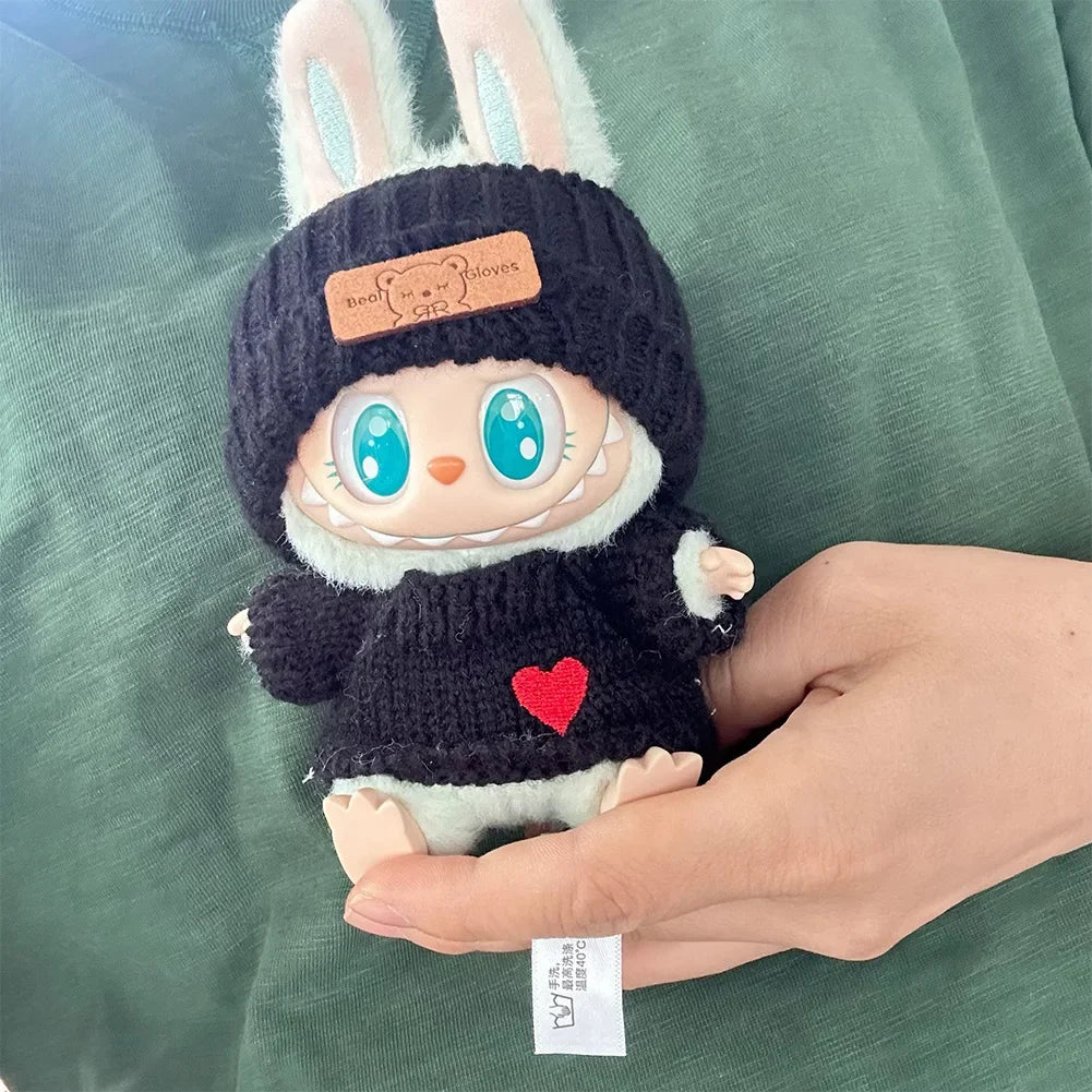 17cm Labubu Doll Clothes Fashion Clothes Hoodies Doll Clothes Color Match Hoodies Dolls Accessories