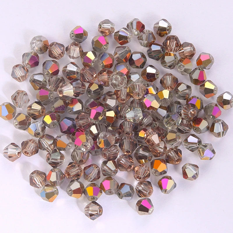 100Pcs 4MM Glass Bicone Beads for Jewelry Making - Smarsty