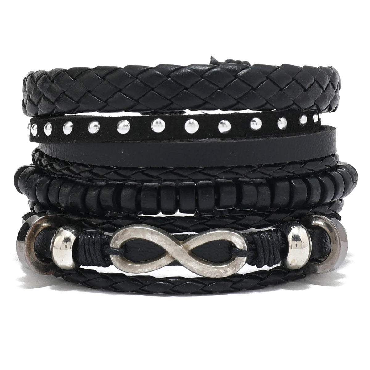Men’s Leather Braided Bracelets Vintage Ethnic Wristband - Smarsty