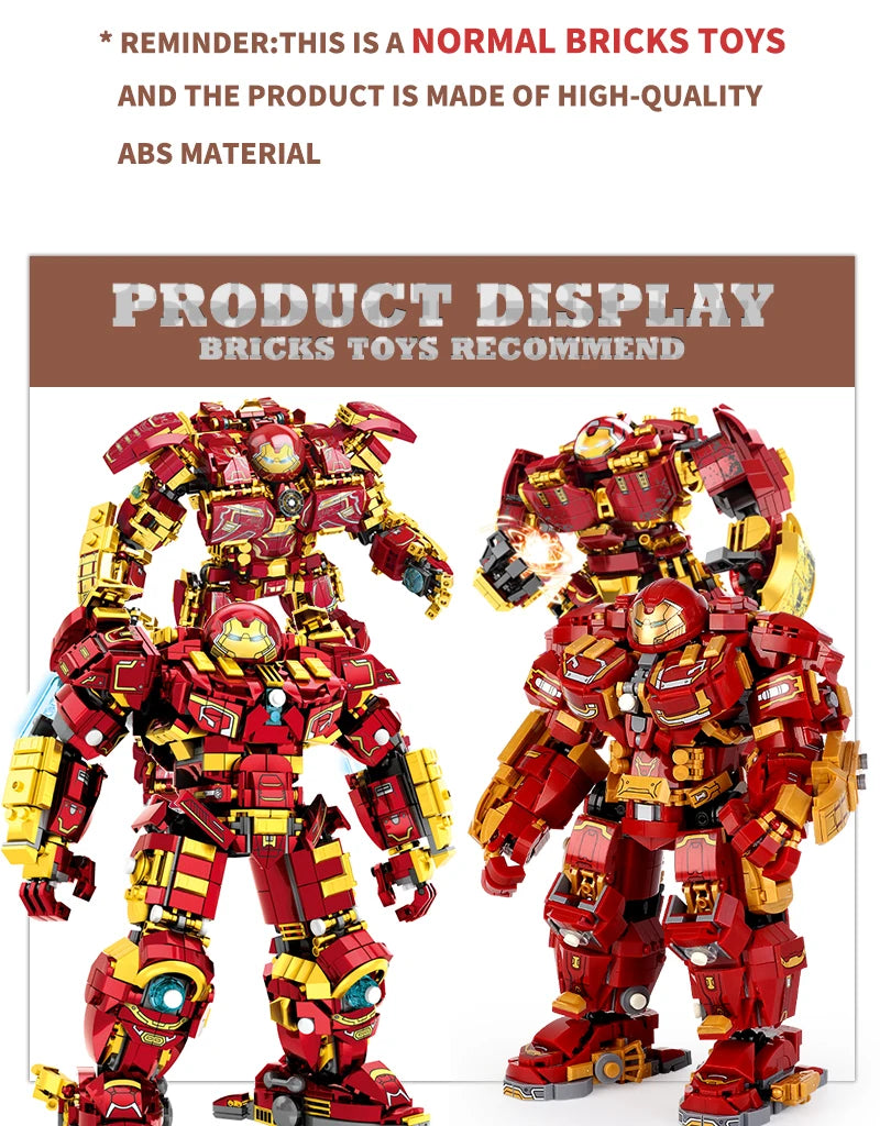 Superheroes Mecha DIY Building Blocks Movie Mech Hero 3D Model Armor Iron Robot MOC Bricks Toys For Adult Kid Boy Christmas Gift