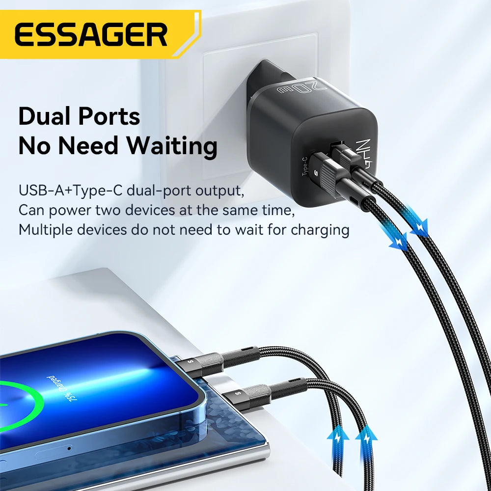 GaN USB C RapidCharge 20W PD Charger for iPhone iPad - Smarsty