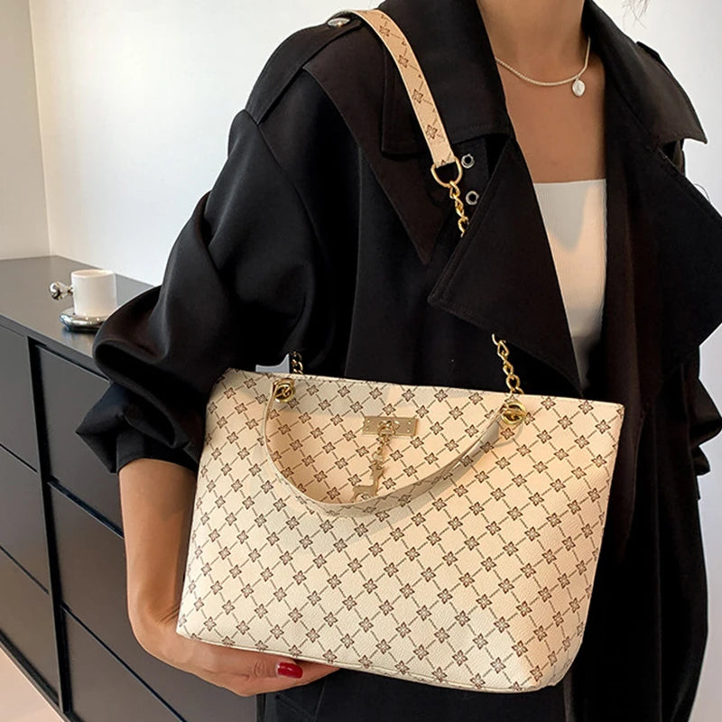 Soft Leather Tote Bag For Women With Hanging Accessories - Smarsty
