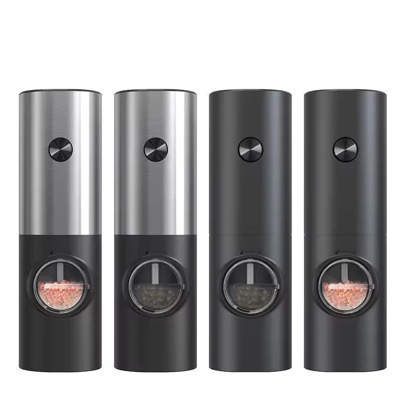 Electric Automatic Salt & Pepper Grinder with Spice Mill Storage Bins Kitchen Adjustable Grinding Tool
