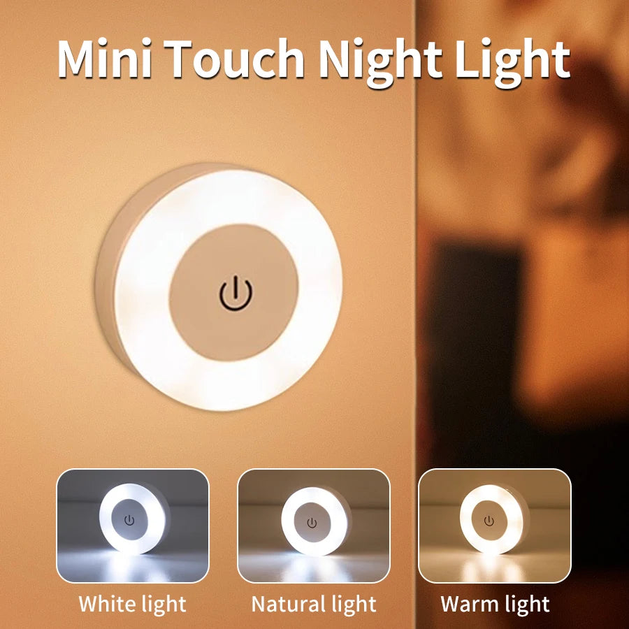 Rechargeable LED Night Light with Dimmable Touch Switch - Smarsty