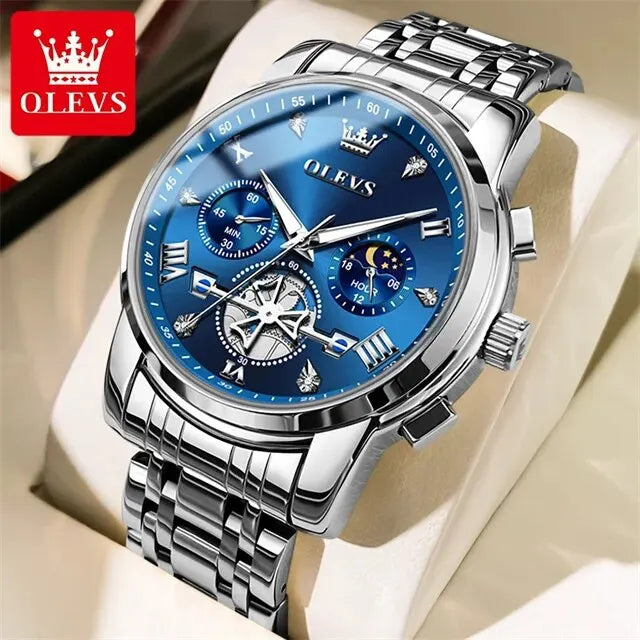 OLEVS Luxury Quartz Watch with Moon Phase Feature - Smarsty