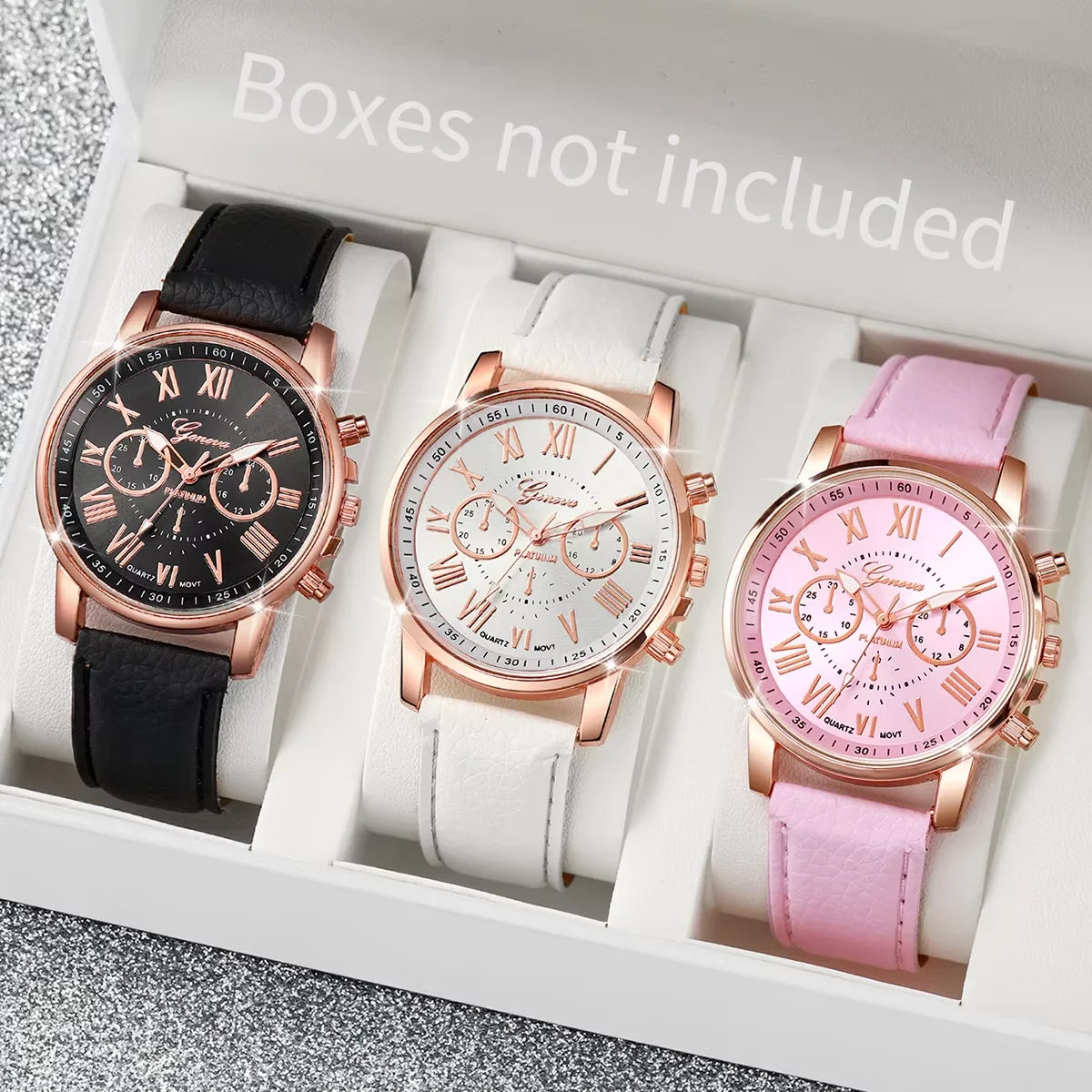Women's Fashion Quartz Watch Set with Pearls and Leather Band - Smarsty