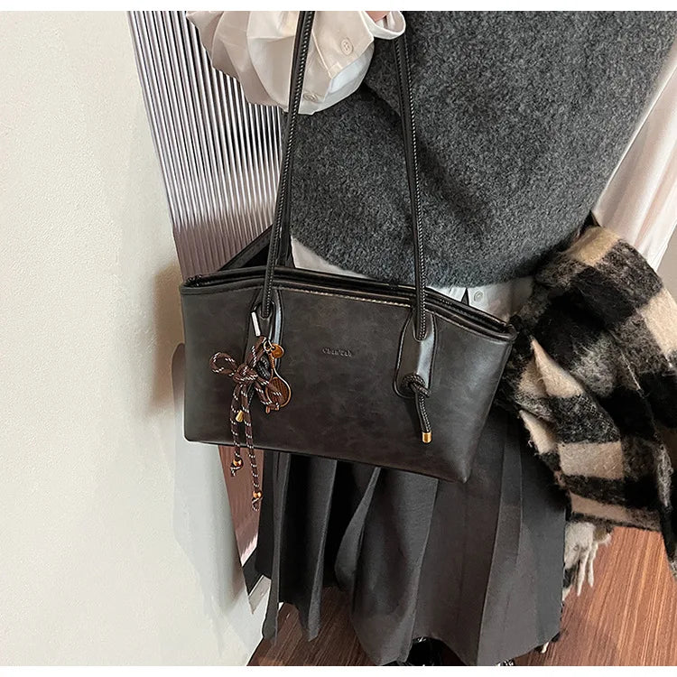 PU Leather Shoulder Bag For Women Versatile Crossbody Tote - Smarsty