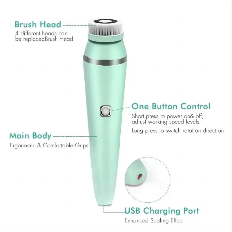 Electric Facial Cleansing Brush with Sonic Technology - Smarsty