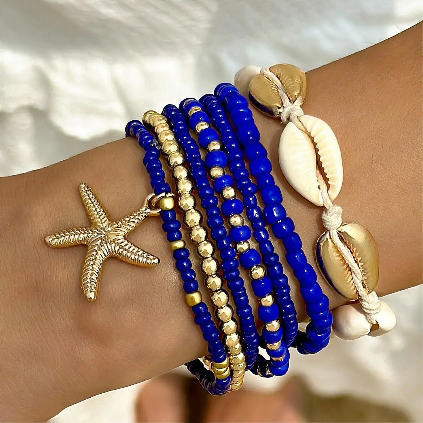 Boho Summer Starfish Bracelet Set for Women - Smarsty