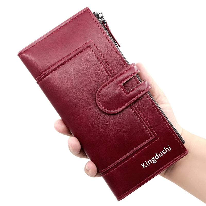 Fashionable New Women's Long Wallet, European and American Fashion Phone Bag, PU Leather Multi Card Carrying Bag