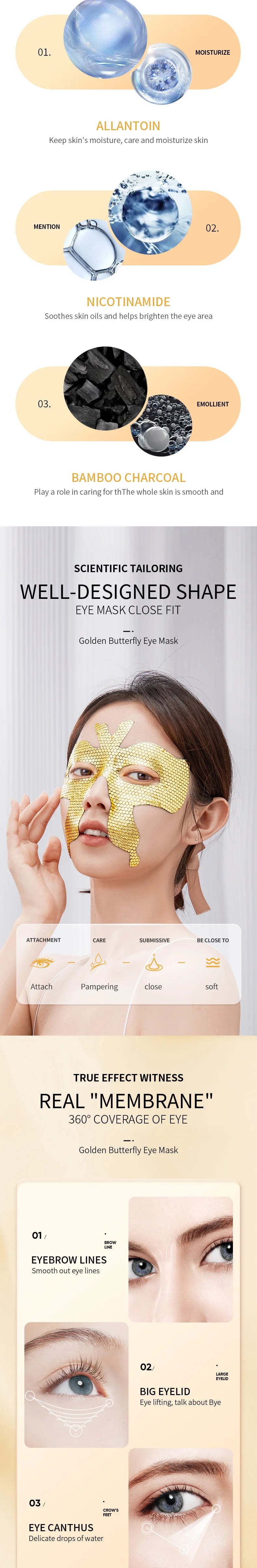 10pcs SADOER Golden Collagen Eye Masks for Dark Circles - Smarsty