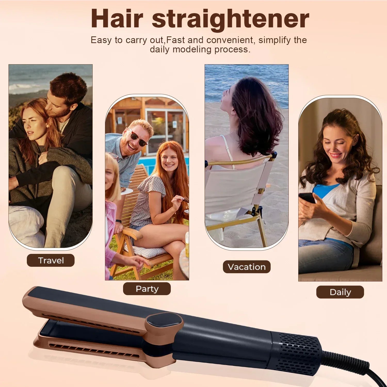 2in1 Professional Hair Straightener and Dryer with Anion Technology - Smarsty