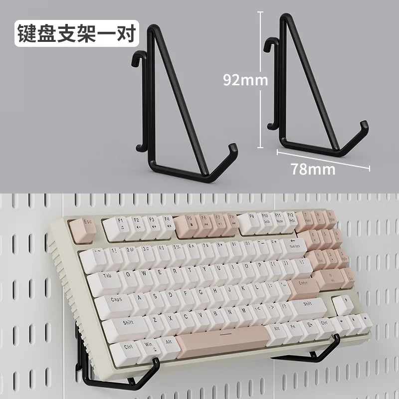 No Punching Pegboard Wall Organizer Panel Shelves For Gamer Room,bathroom,kitchen Storage Rack Organizer Pegboard Accessories