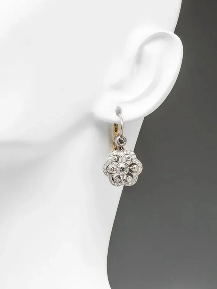 Gorgeous Flower Crystal Drop Earrings for Elegant Weddings - Smarsty
