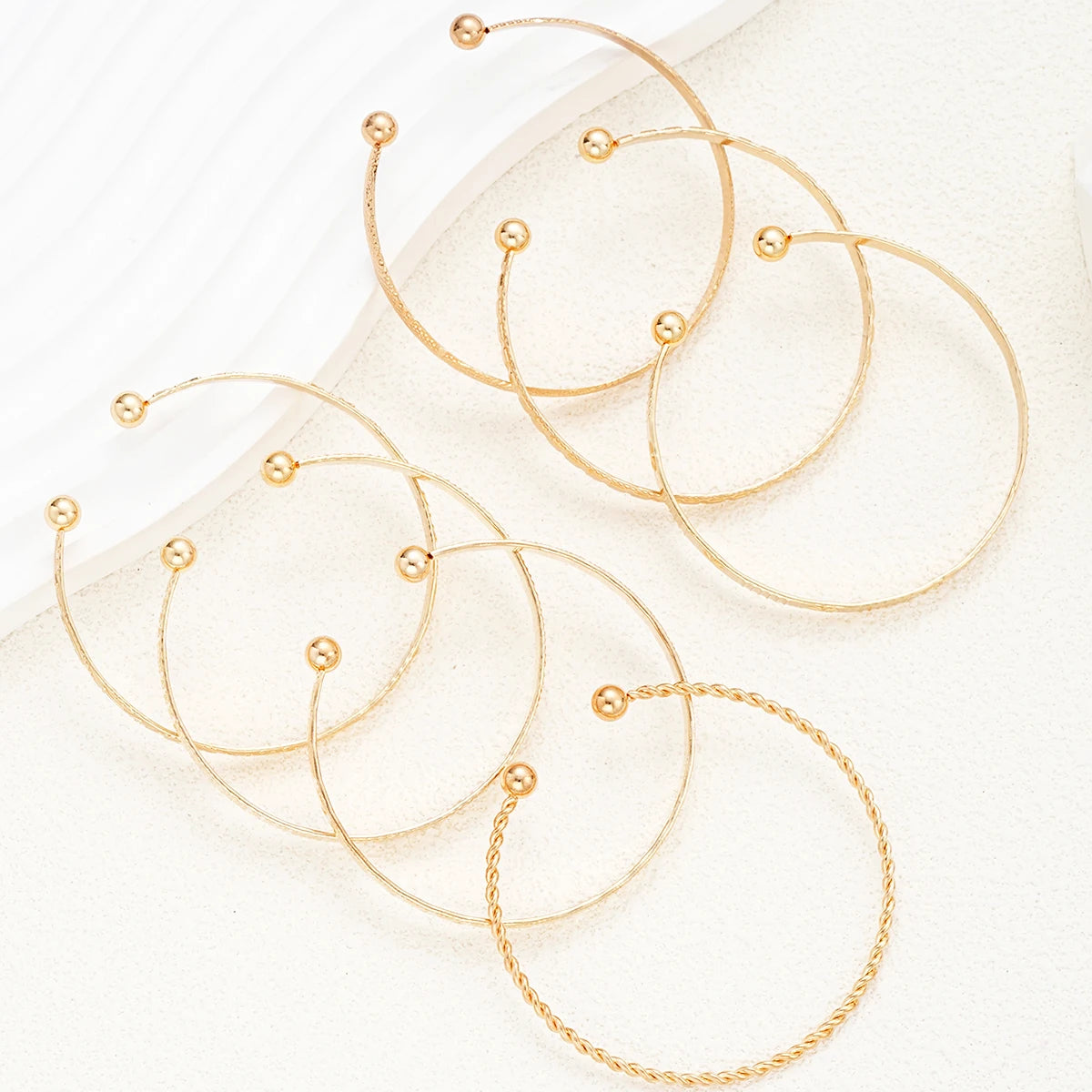 Punk Gold Color Bracelets Set for Women Fashion - Smarsty