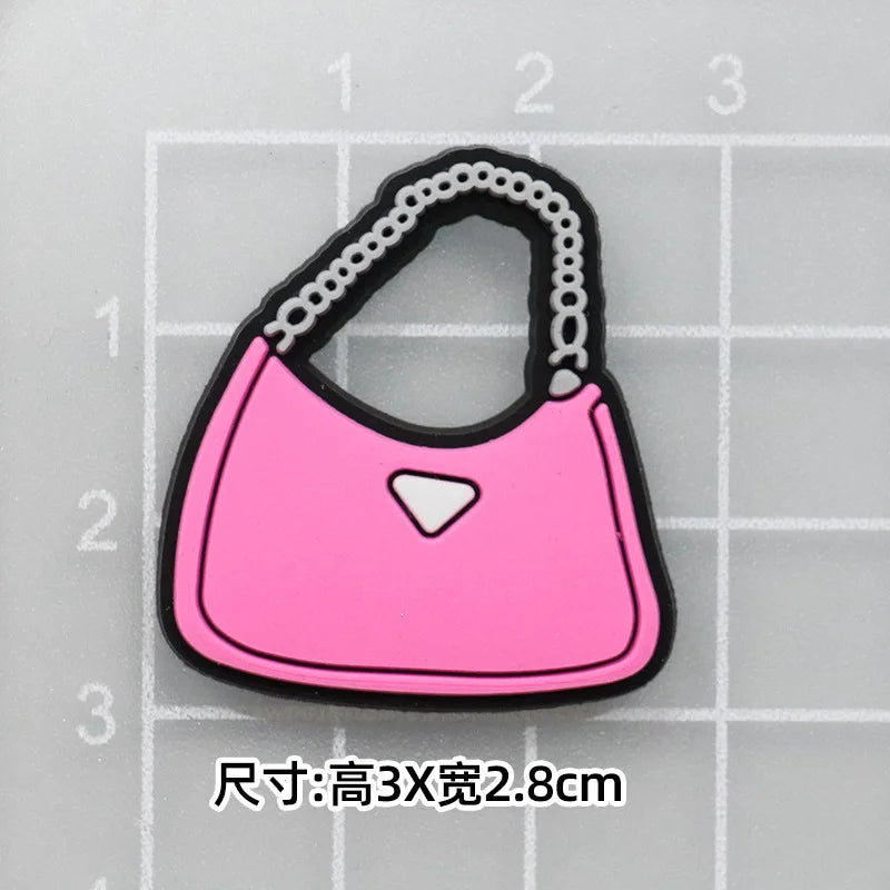 MINISO 20P Cute Cartoon PVC Pink Fashion Barbie Shoe Flowers DIY Hole Shoes Sandals Charm Shoes Accessories Party Festival Gifts