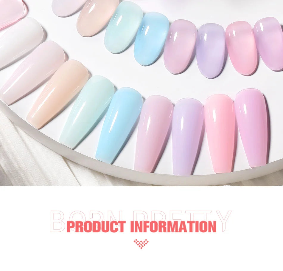 Born Pretty Milky Pink Rubber Base Gel Polish 15ml Self Leveling Formula - Smarsty