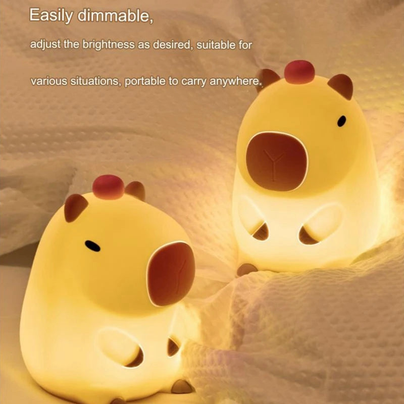 Cute Cartoon Capybara Night Light for Kids Room - Smarsty