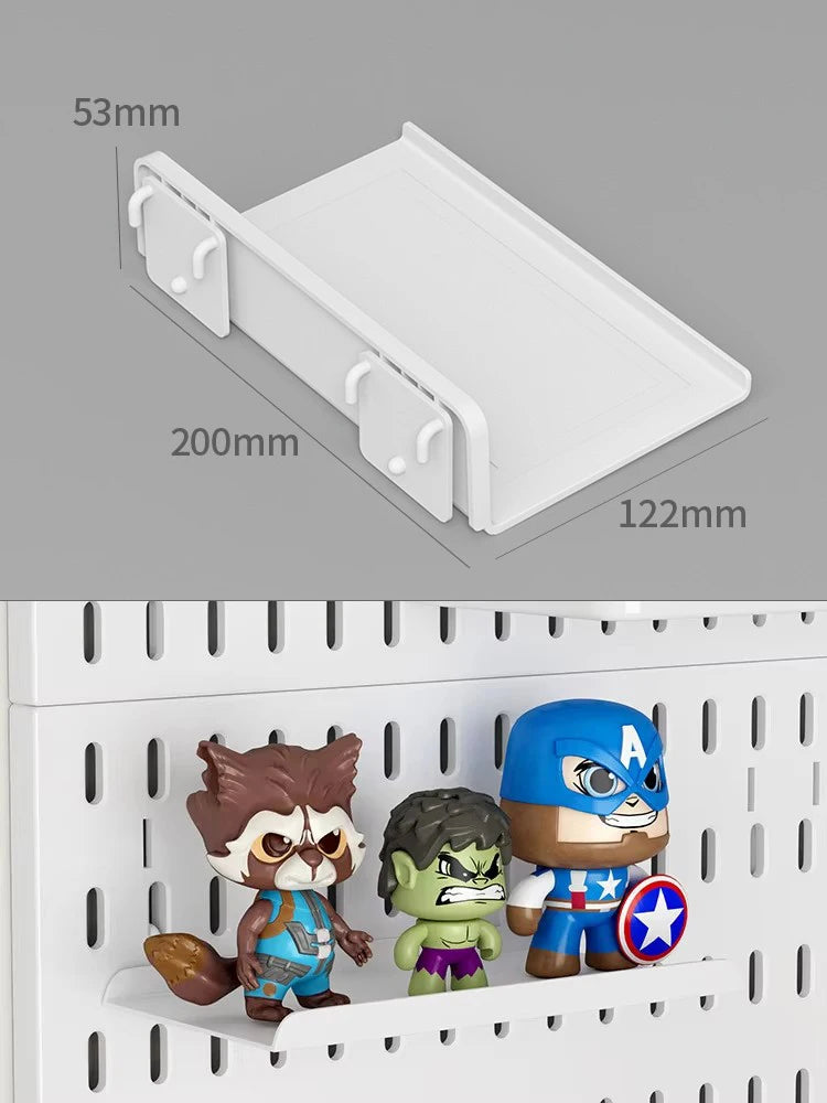 No Punching Pegboard Wall Organizer Panel Shelves For Gamer Room,bathroom,kitchen Storage Rack Organizer Pegboard Accessories