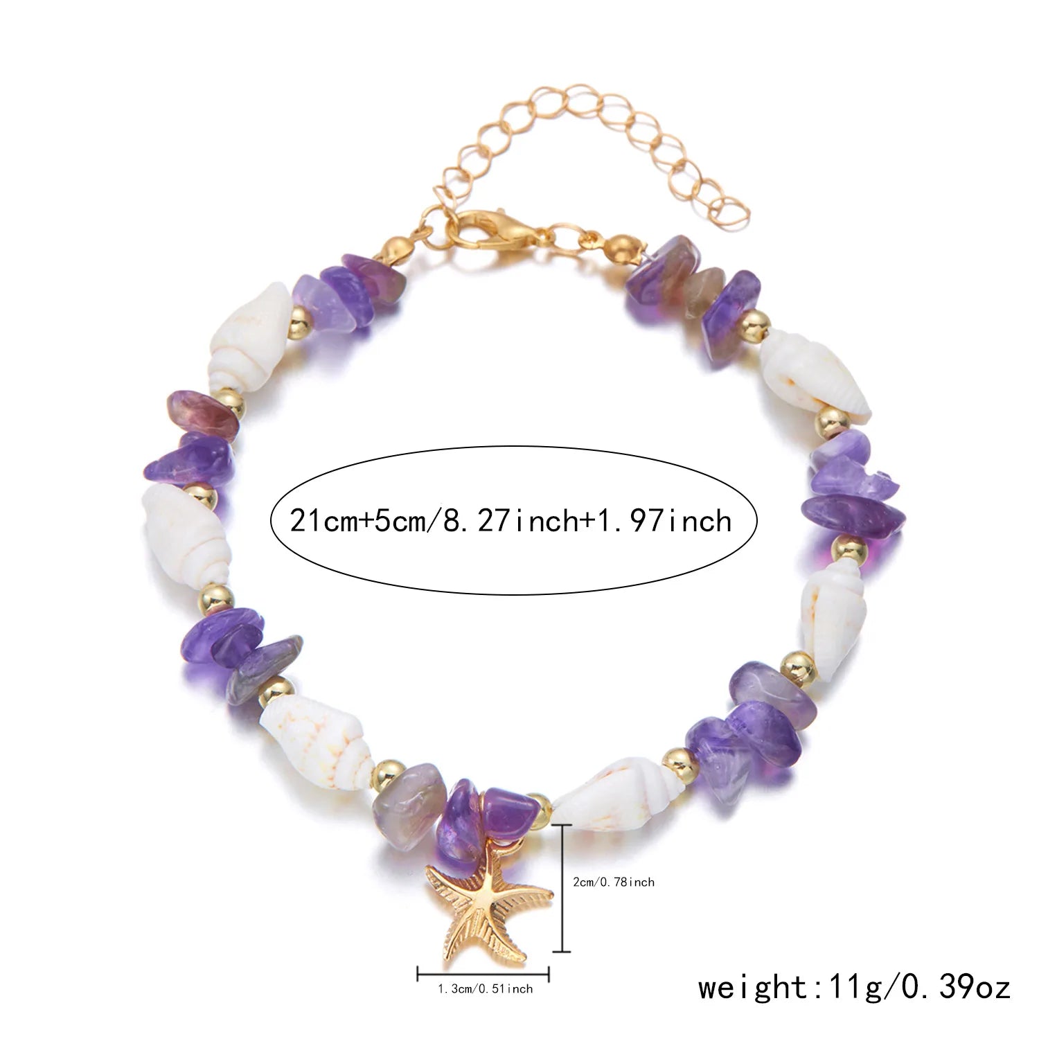 Bohemian Starfish Pendant Beaded Bracelet for Women - Smarsty