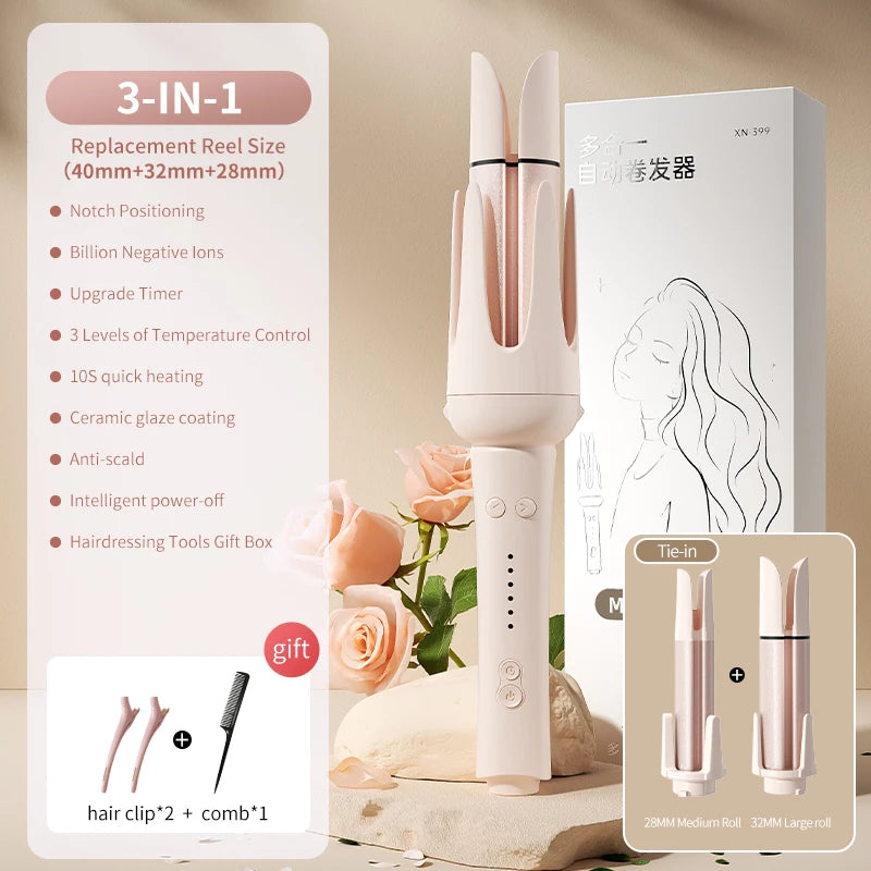 Automatic Hair Curler 32mm Rotating Ceramic Wand - Smarsty