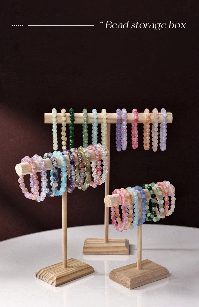 Solid Wood Jewelry Display Stand With Wooden Base - Smarsty