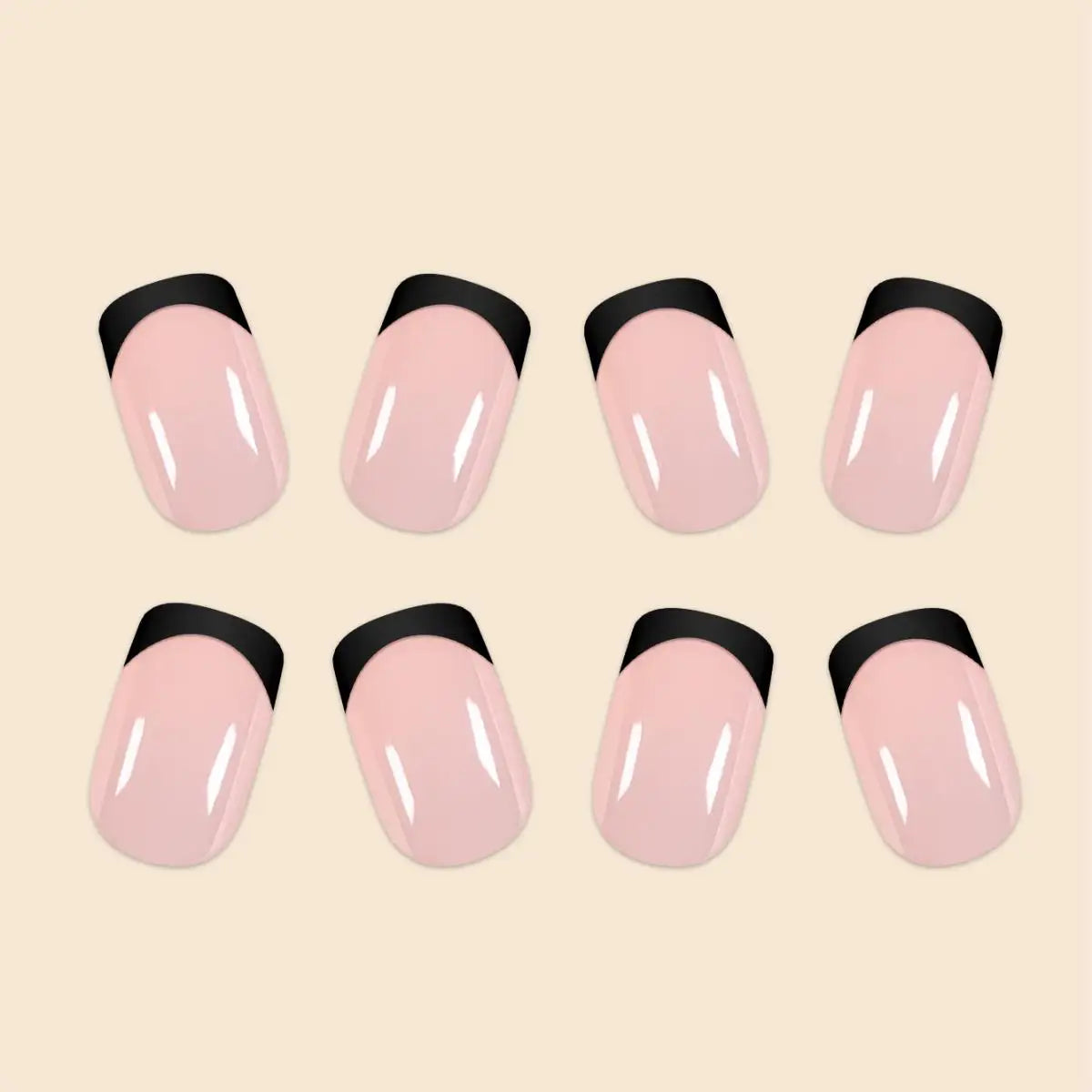 24 Pcs Women Short French Dual Color Press On Nails - Smarsty