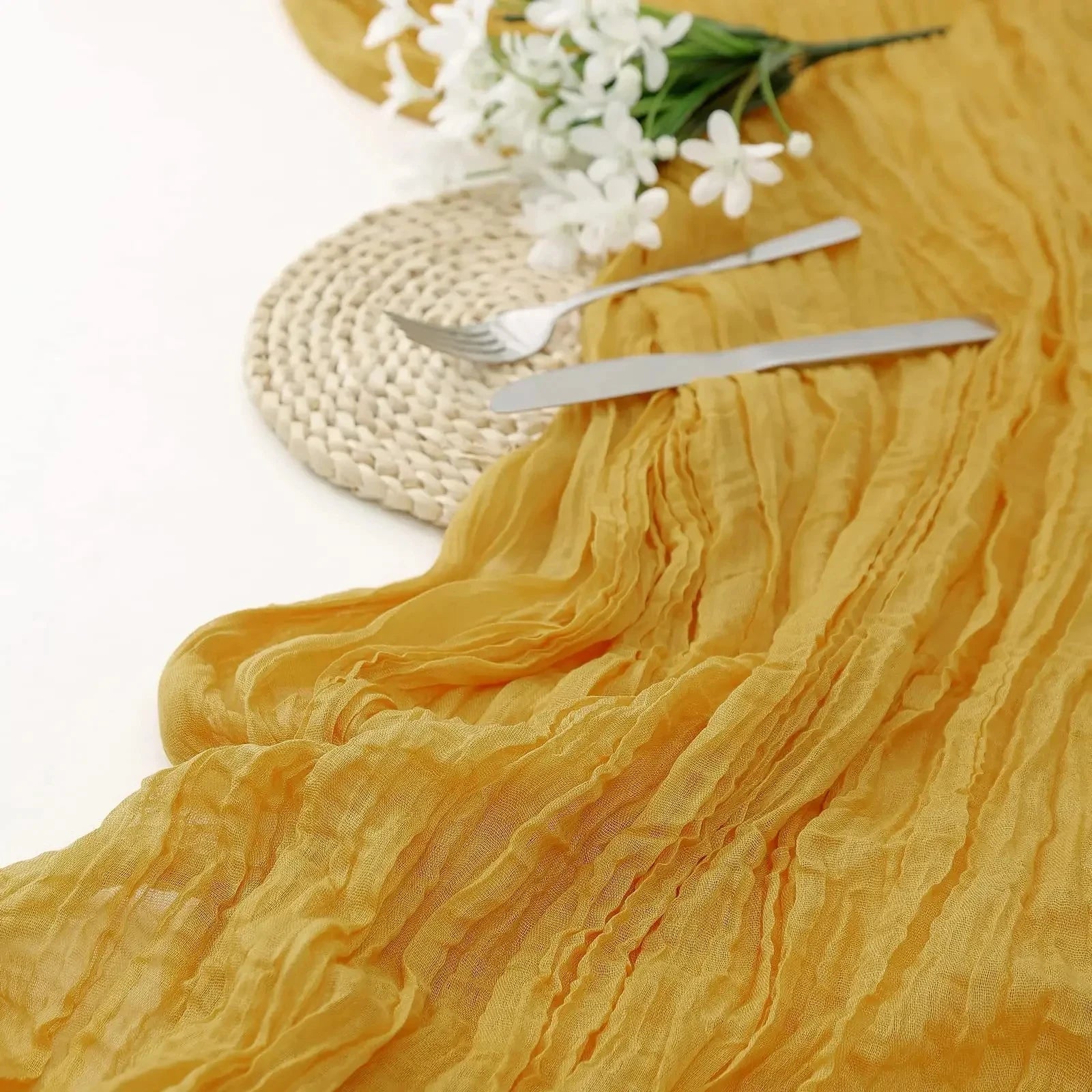 Pink Cheesecloth Table Runner for Romantic Weddings - Smarsty