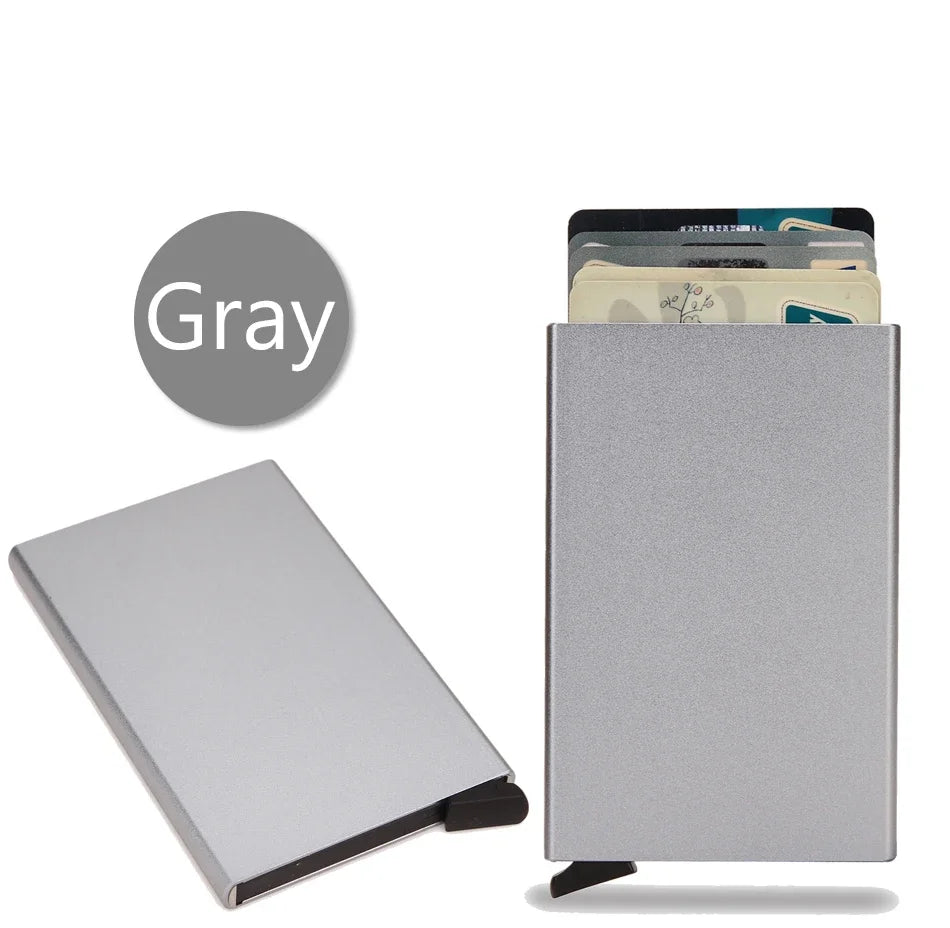 Rfid Credit Card Holder Metal Thin Slim Smart Wallet Men Women Wallets Pop Up Minimalist Small Black Purse Mini Walets for Men