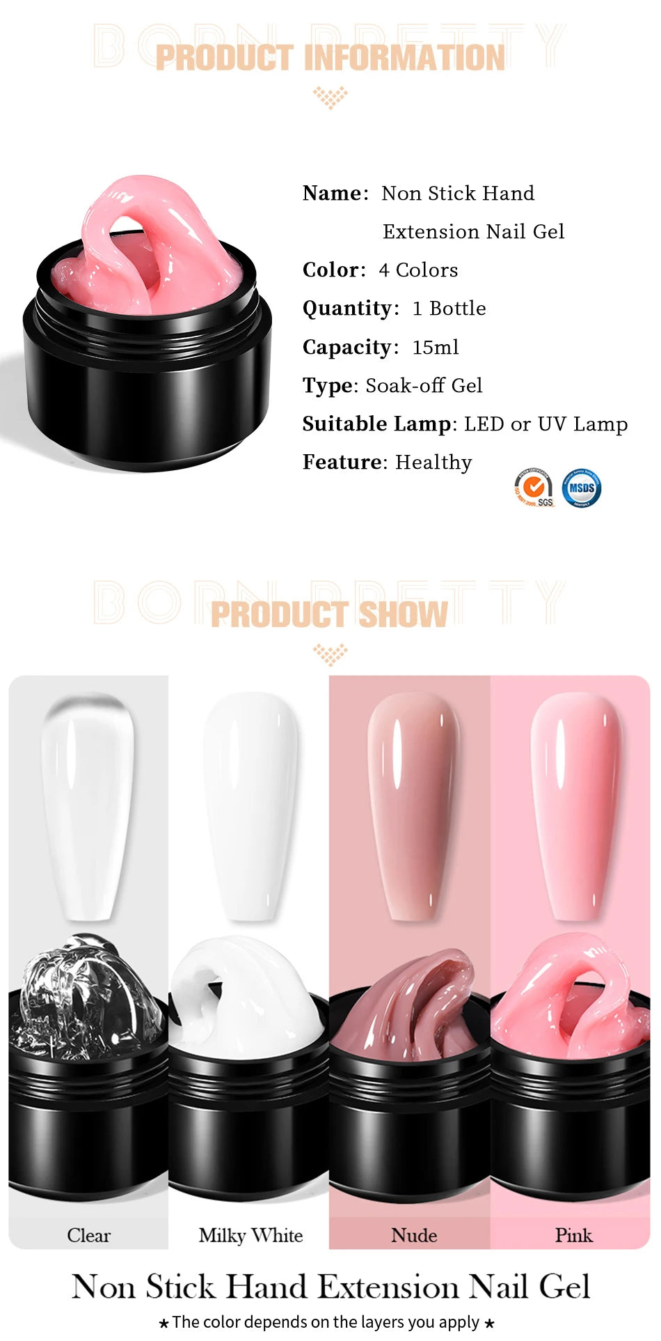 Born Pretty 15ml Non Stick Gel Polish for Nail Art - Smarsty
