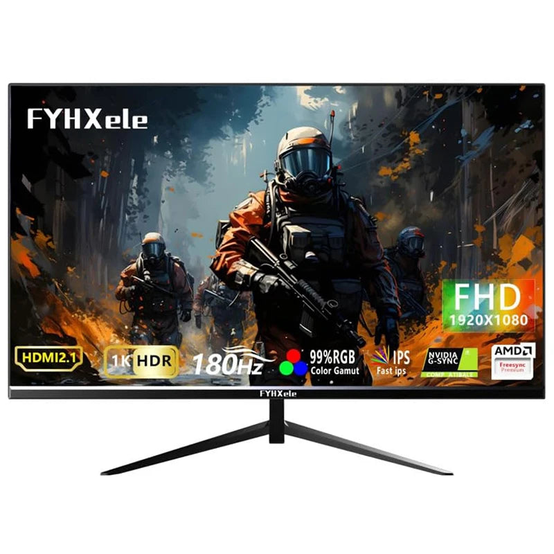 FYHXele 24Inch 180Hz Gaming Monitor 1K FHD Computer Display 1ms Response Time Eye Care Screen LCD Support HDR G-Sync VESA - Smarsty