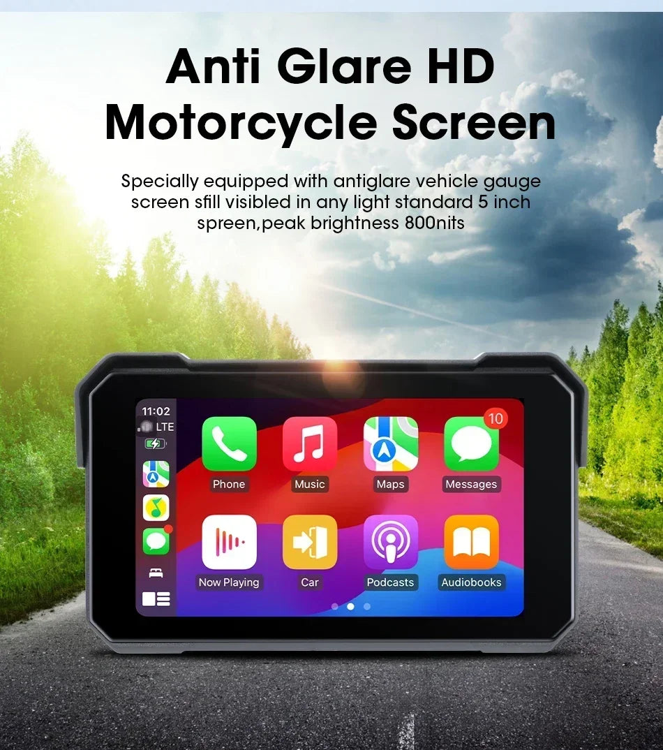Motorcycle GPS Display With Wireless CarPlay Android Auto - Smarsty