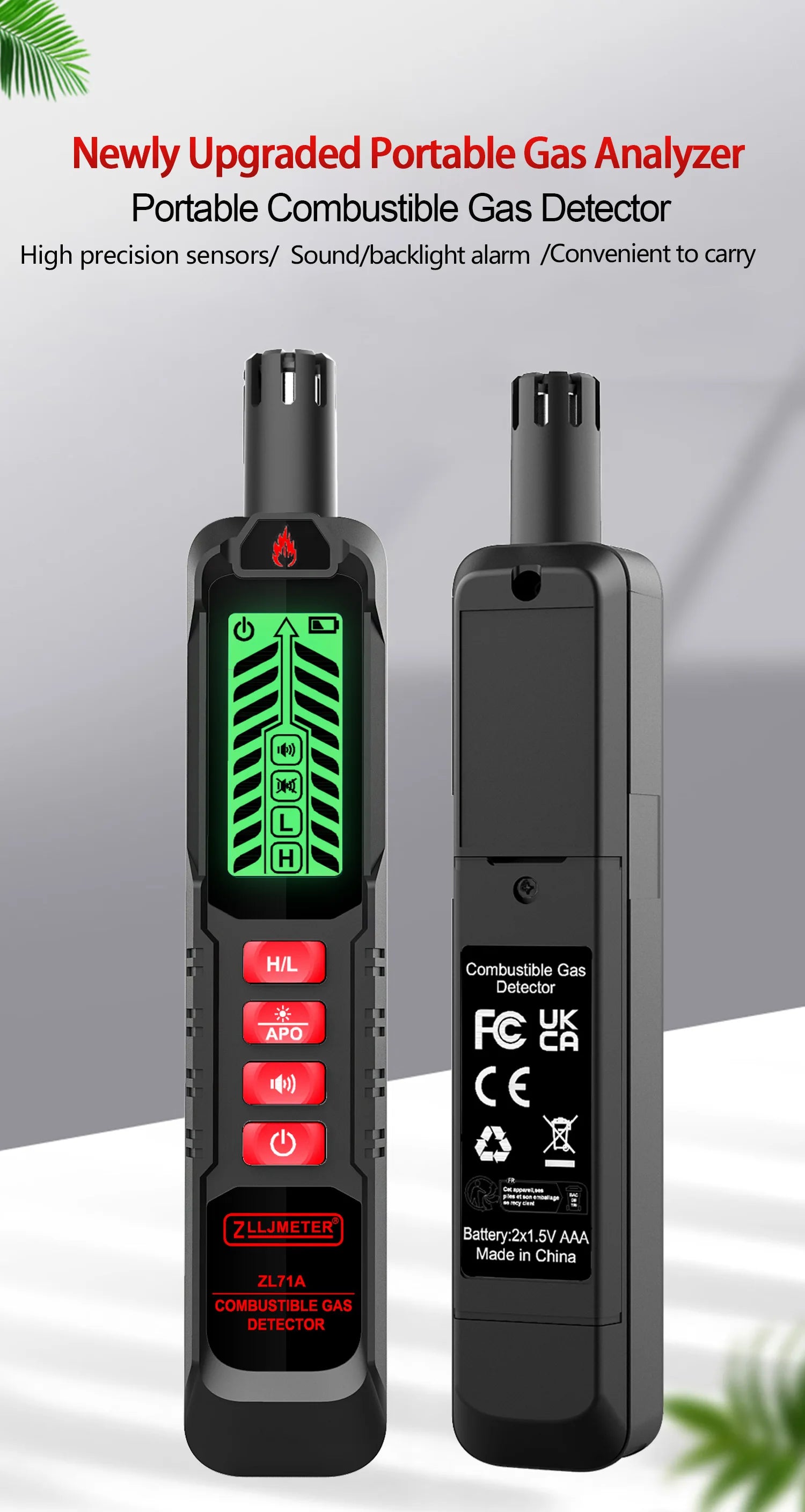 Combustible Gas Leak Detector with Buzzer Alarm - Smarsty